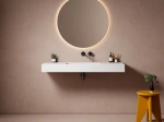 Plan vasque lavabo, sur mesure, Largeur 60 à 200 cm x Profondeur 40 à 80 cm, résine composite de haute qualité, Finition lisse blanc BRILLANT laqué, Livraison Offerte.